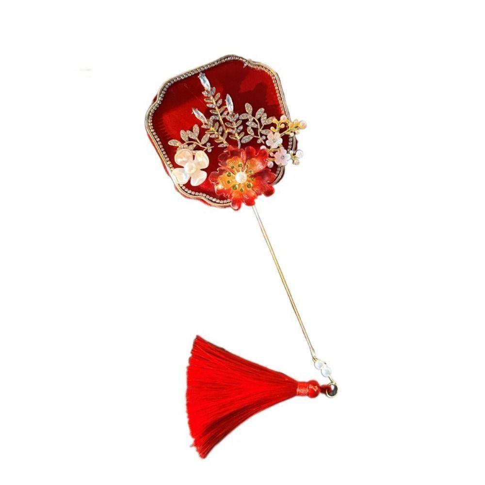 Mini evantai chinezesc în stil chinezesc cu ciucuri pandantiv Evantai de grup pentru mirese Evantai chinezesc antic vintage Nuntă chinezească