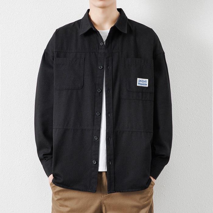 Spring New Men's Long-sleeved Shirt Pure Cotton Loose Casual Shirt Top