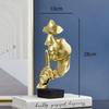 Home Decor Thinker Statue Sculpture Silence Is Gold Figurines Resin Retro  For Office Study Living Room Abstract Face Ornaments