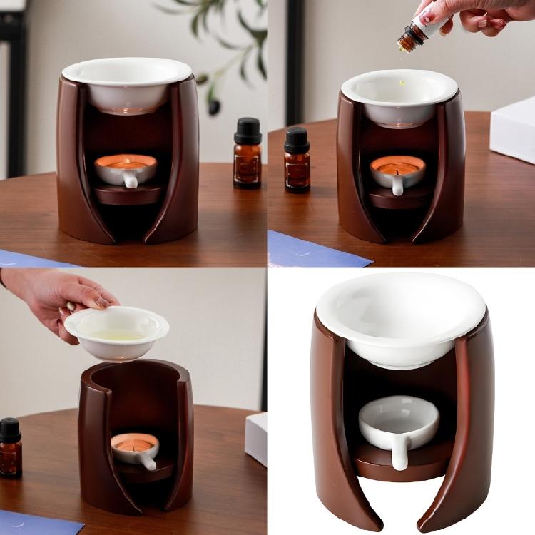 Stylish Ceramic Essential Oil Burners Furnace with Bowl and Tealight Holder Spoon for Aromatherapies and Relaxation