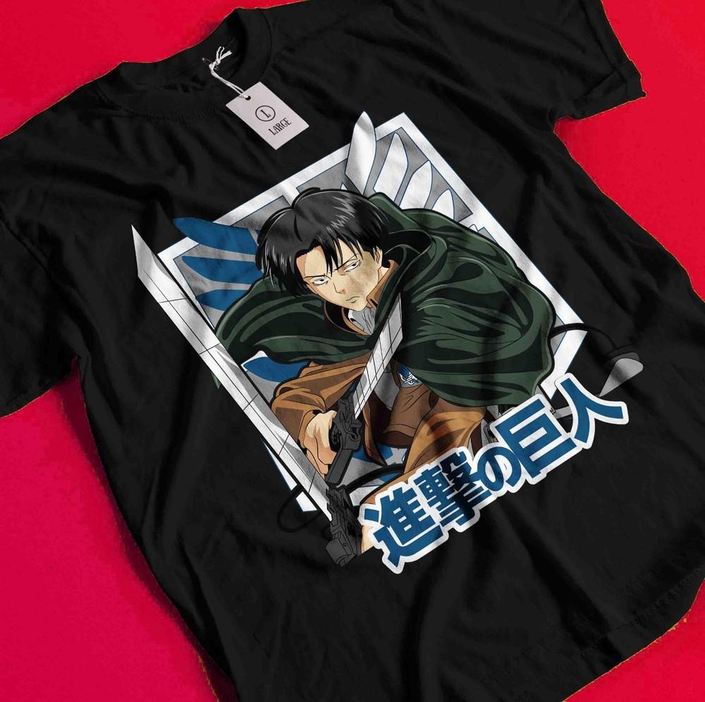 

Attack on Titan T-Shirt Levi Anime Mikasa AOT Eren Manga Graphic Unisex Tee BB340 L