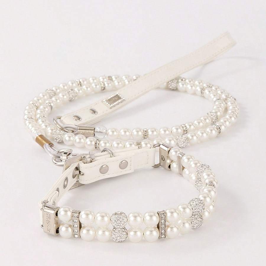 Faux Pearl Pet Collar
