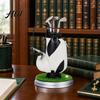 Practical Office Supplies Men Golf Pen Holder Set, Mini Bag Desk Organizer with 3 Set Club Pens, Novelty Decor for Men, Business Gift Desktop