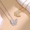 Moissanite Necklace for Women Marquise Cut Butterfly Lab Diamond Chain Adjustable Sterling Silver Pendant Jewelry