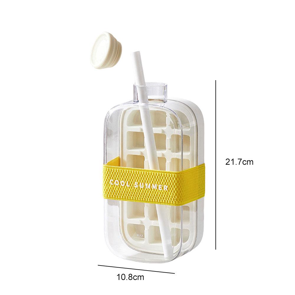2/1pcs 500/800ml Summer Ice Cube Tray With Straw 2-in-1 Ice Cube Maker Bottle Coffee Beer Juice Drink Cooler Cup Ice Cube Mold