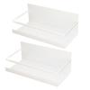 2Pcs Magnetic Spice Rack Space Saving Iron Fridge Shelf with 4 Removable Hooks for Spices Bottle Olive Oil Storage