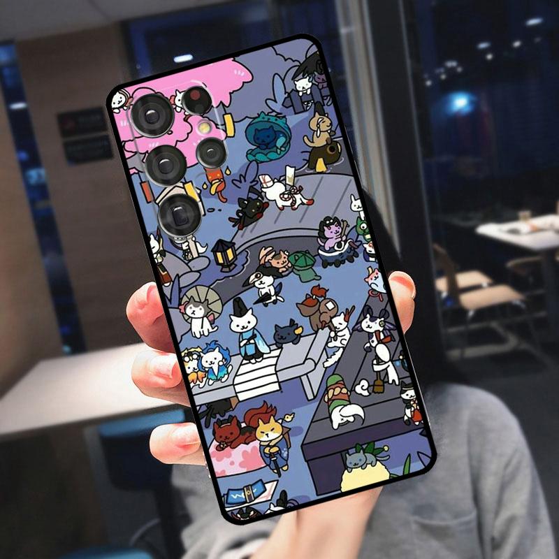 Japanese Cat Drink Pattern Case For Samsung Galaxy S23 Ultra S22 Ultra S20 FE S21 FE Note 10 20 S8 S9 S10 Plus Cover
