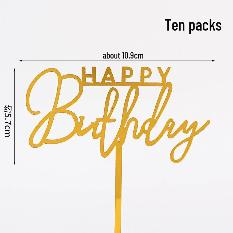 50-Pack Acrylic 'Happy Birthday' Cake Toppers - Popular Party Decorations with Free Shipping