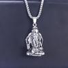 Trendy Men's Titanium Wheat Ear Cross Pendant Necklace with Long Pearl Chain