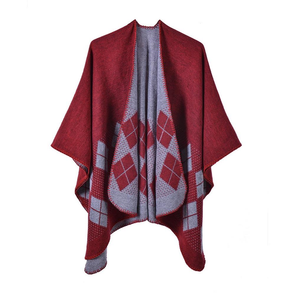 Ponchos Coat  Cashmere Scarves Women Winter Warm Shawls And Wraps Pashmina Thick Capes Blanket Femme Scarf