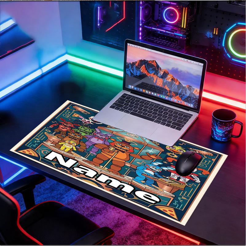 Benutzerdefinierter Name Personalisierte Five Nights at Freddy's Muster Mauspads, Laptop PC Schreibtischmatte, Dekorative Schreibtischmatte für Zuhause Tastaturpad Geschenk