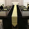 Table Runner Luxury High Quality Gold Rhinestones Faux Flannel Diamond Home Table Runners Pillow Case Table Mat For Wedding