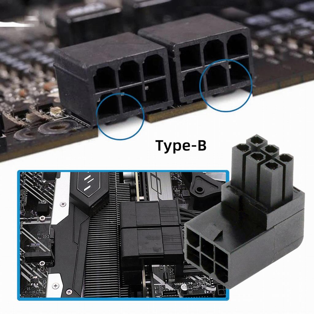 PW-021 2Pcs/Set ATX 6Pin Male to Female 90 Degree Up Down Angled Power Header Adapter for GPU Graphics Card