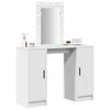 Makeup Vanity Table with Storage White 102 x 33 x 135 cm Engineered Wood
