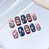 24Pcs Press On Nail Short Square False Nail Manicure Nail Decoration Full Cover Acrylic Nail for Independence Day