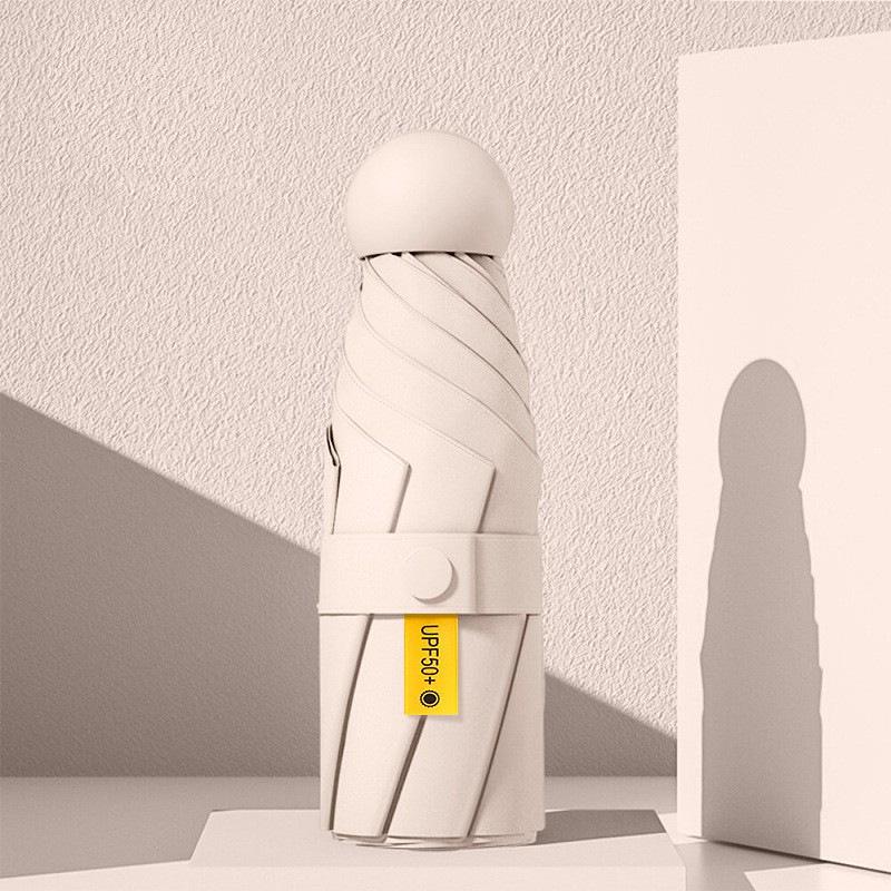 UV Protective Black Folding Sun Umbrella - Anti-Ultraviolet Women's Sunshade with Custom Logo