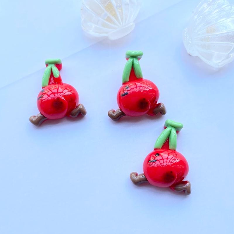 14Pcs New Cute Cartoon Fruit Series Flat Back Resin Art Supply Decoration Charm Craft Hair Bow Accessories J59