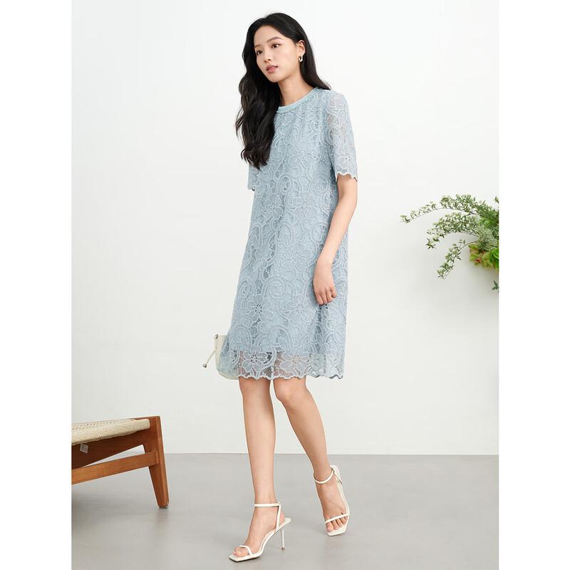 JUZUI Elegant Beaded Lace Midi Dress