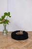 Round Natural Sheepskin Pet Bed - Black 30 Cm