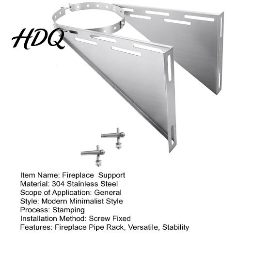 Adjustable Duct Wall Mount Skyscraper Pipe Support Bracket Stainless Steel Fireplace Rack Heavy Duty Vent Heat-resistant Stable Triangular Stove for