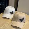 New rhinestone butterfly baseball cap for women, stylish and versatile for spring and summer, sun protection hat with lace pattern