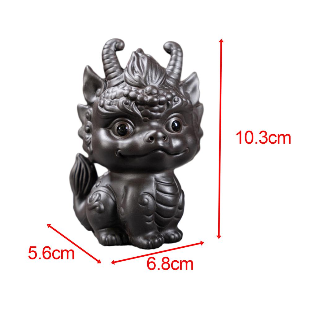 Miniature Dragon Statue Tea Pet Ornament Desktop Tea Decoration Tea Accessories for Farmhouse Office Garden Bookcase Apartment