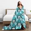 Hatsunes Mikus vocaloid Blankets Flannel Winter Portable Ultra-Soft Throw Blankets for Sofa Outdoor Plush Thin Quilt
