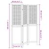 3 Piece Room Divider Dark Brown Solid Paulownia Wood
