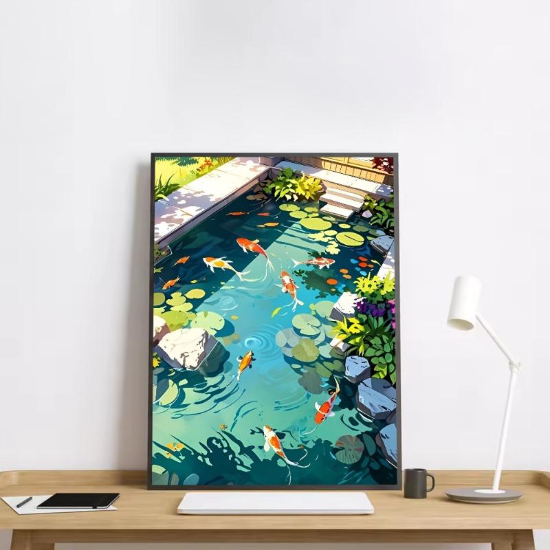 Koi Fish That Always Brings Good Luck Poster HD Art Sticky Wall Waterproof Home Living Room Bedroom Bar Aesthetic Decoration