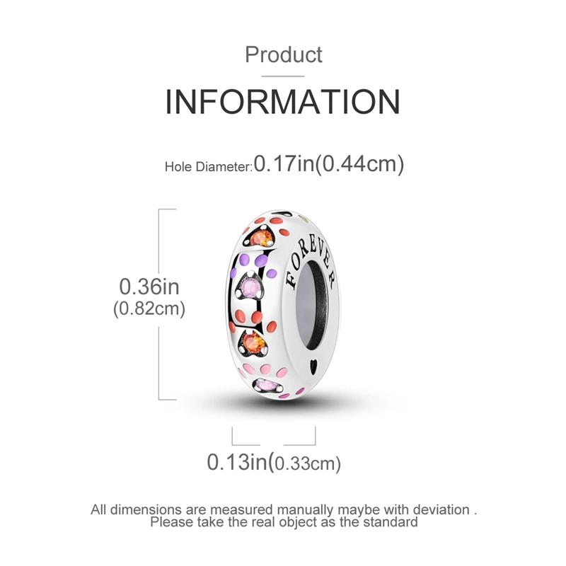 Charm Bead Components Copper Metal Colored Claw Print Durable Rubber Stopper Bead Components Compatible With Plata Authentic Original Bracelets Women