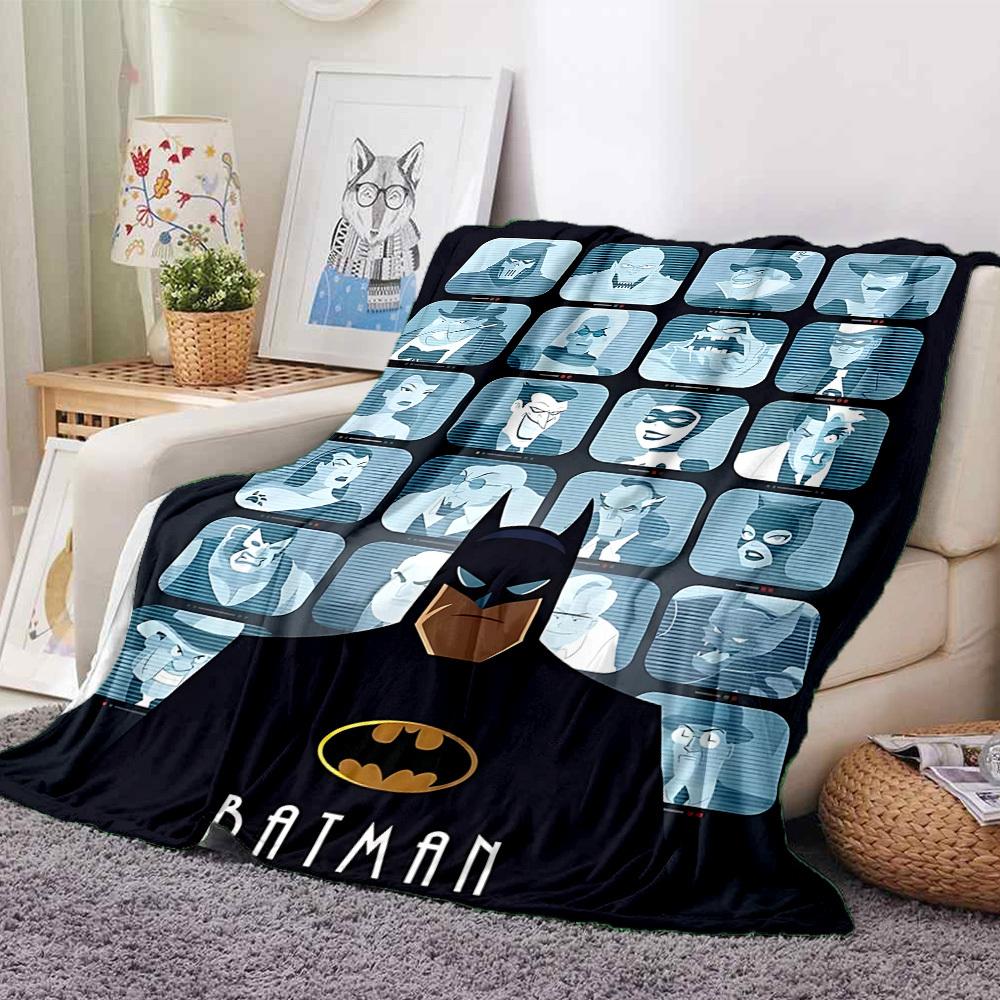 1pc Batman Flannel Throw Blanket - HD Printed Lightweight Soft Warm All-Season Blanket for Sofa, Bed, Travel034