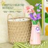 HUIQIBAO MOC Eternal Flower Bouquet with Pot Micro Building Block Sunflower Rose Mini Model Brick Toy Home Desk Decoration