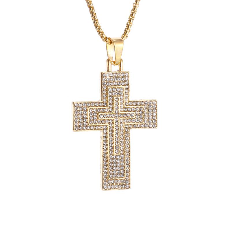 Hip Hop Zircon Dollar Sign Pendant Necklace Men Women Punk Fashion Rock Rap Jewelry Gift