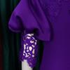 Abiti Scollati Donna Eleganti Maniche a Lanterna Patchwork di Pizzo Tubino Pacchetto Fianchi Lunghezza Caviglia Vestito di Compleanno