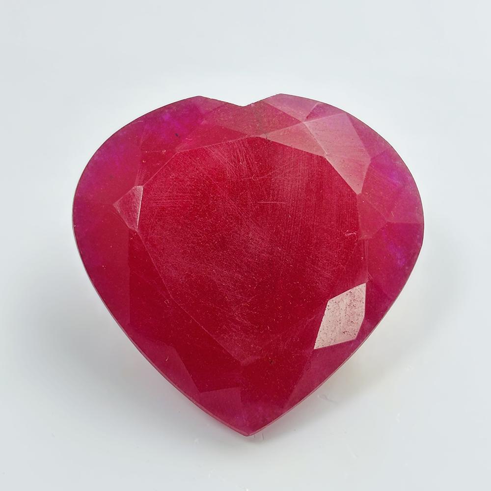 Natural Red Mozambique Ruby 196.89ct Heart Cut Certified Loose Gemstone