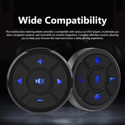 Car Multifunctional Steering Wheel Controller Wireless Steering Wheel Control Remote Button with 2