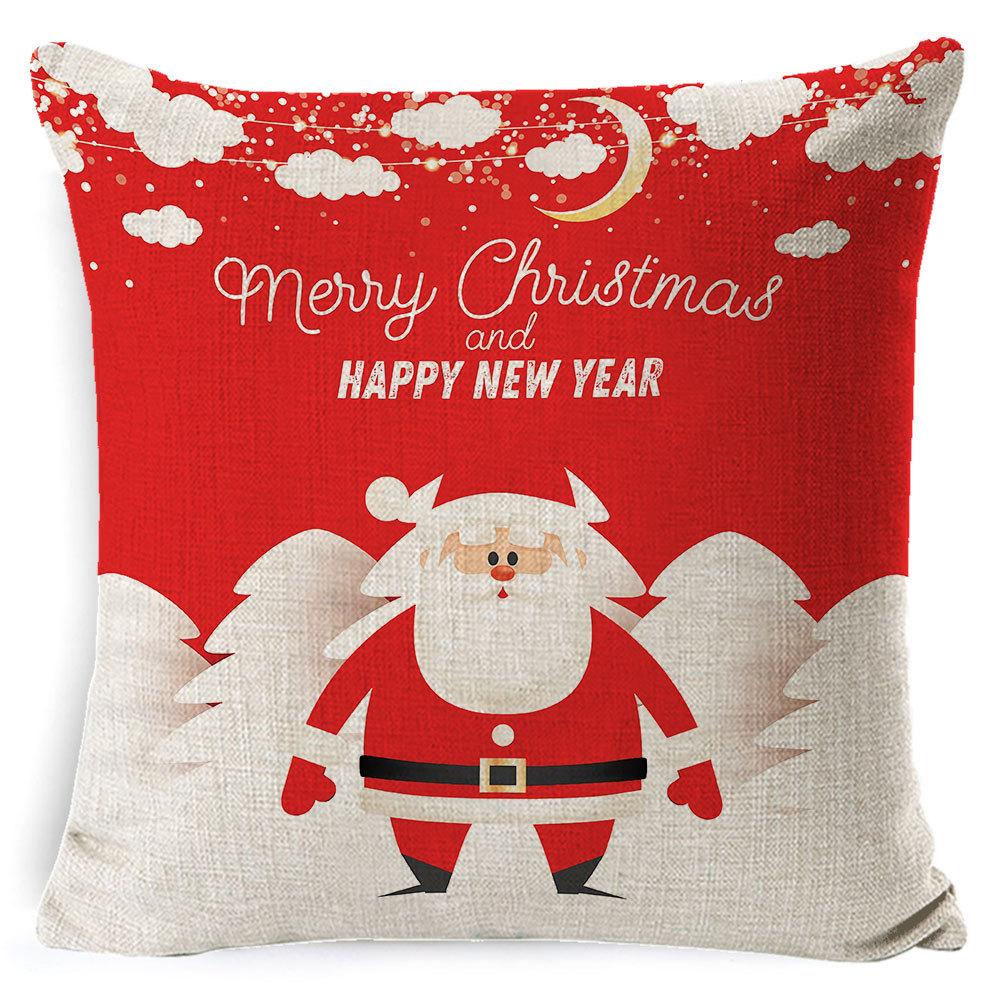 Christmas Pillowcase Gray and White Plaid Office Lumbar Support Home Bedside Cushion Car Neck Cushion