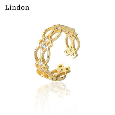 Lindon Classic Copper Alloy Zircon Ring Ladies Jewelry Wedding Promise Party Gift