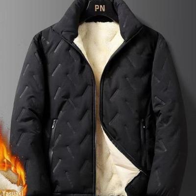 2024 Winter Men's Heavy-Duty Cotton Coat: Warm, Thick, Loose Fit for Middle-Aged & Elderly