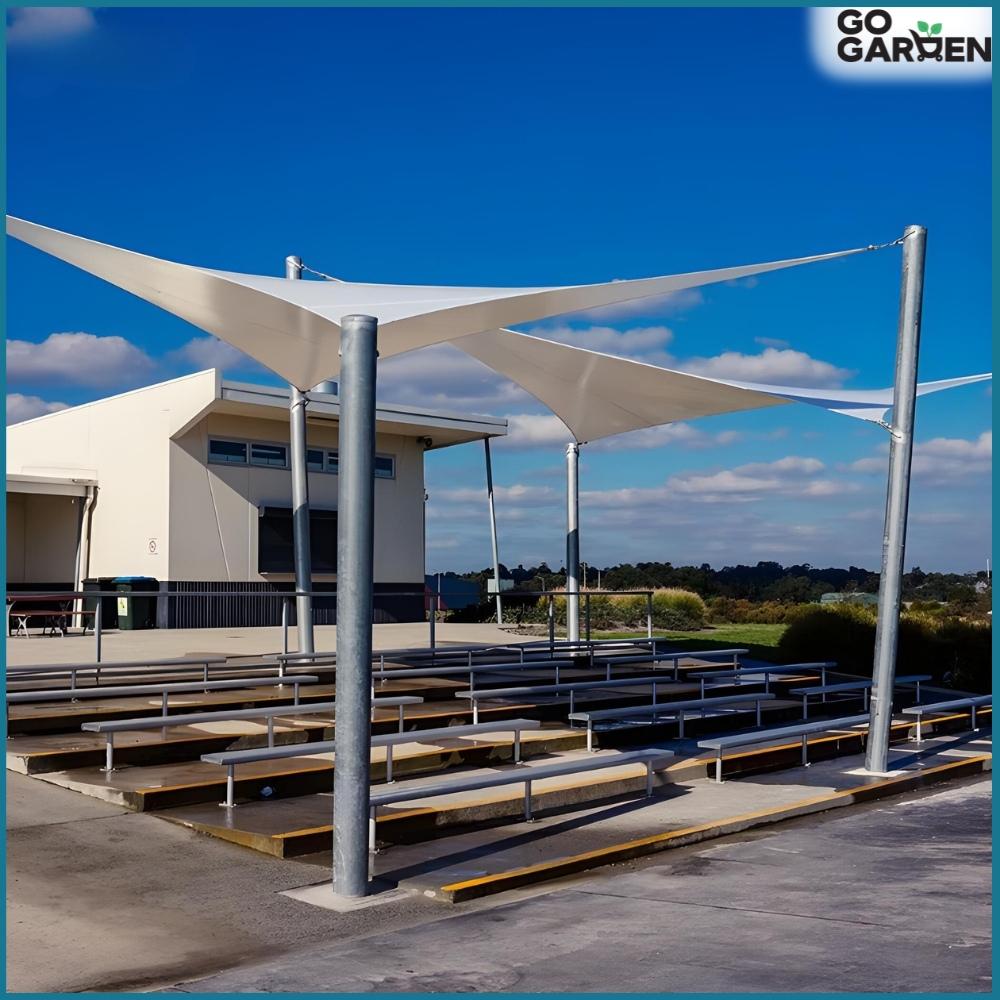 Shade sail sunshade white canopy awning garden 5x5x7m
