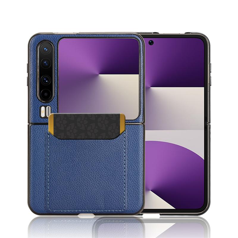 

For Pura X Litchi Grain Leather Add-in Card Business Protective Leather Bag Case for Pura X Card Slot Phone Cover Honor50 Nova 9
