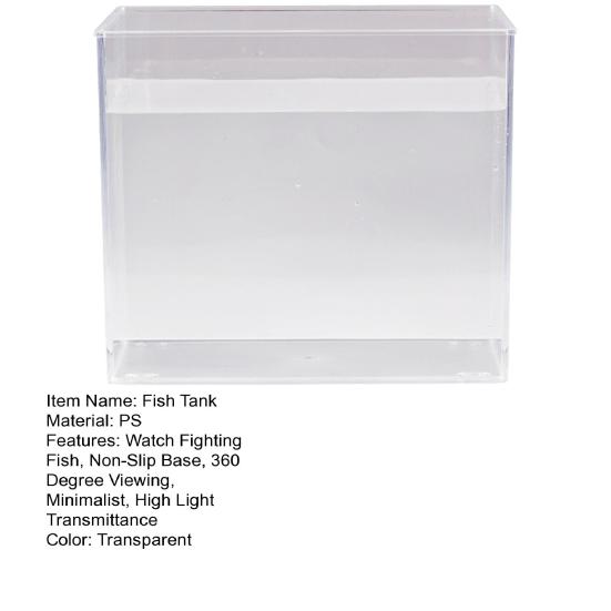 Yousheng Betta Fish Tank Aquarium Non-Slip Base 360 Degree Viewing Transparent High Light Transmittance Aquarium for Study Room Desktop Office Home