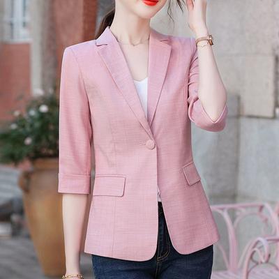 White Suit Jacket Women's Thin New Spring/summer Quarter Sleeved Mesh Red Small Suit Women's Top Short