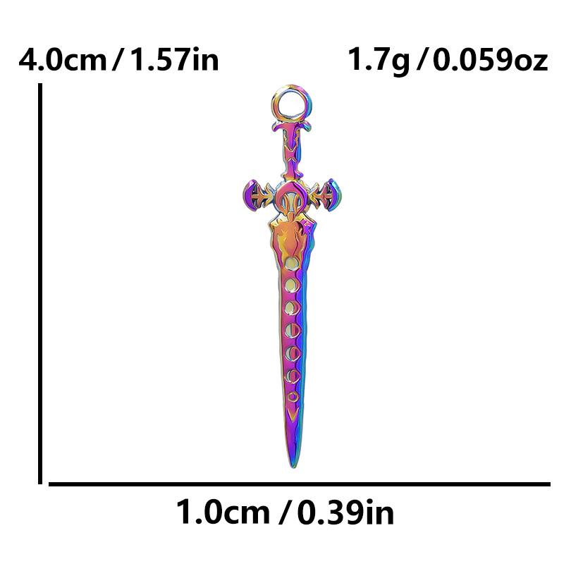6pcs Mixed Stainless Steel Sword Charms For Jewelry Making/Materials To Make Bracelets Earrings Pendant Charm DIY Keychain Bulk