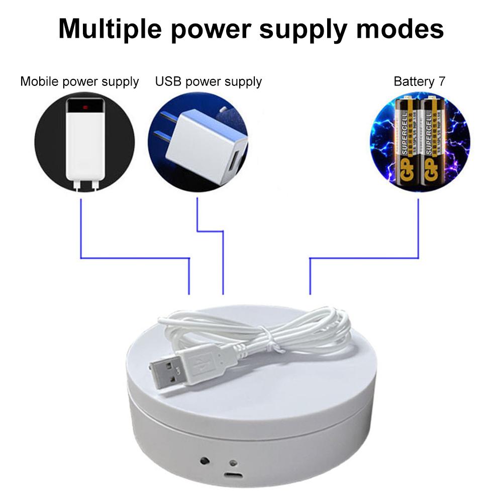 10cm USB Powered Electric Rotating Display Stand Jewelry Photography Turntable