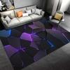 Futuristic Geometric Carpet with Neon Glow, Modern Home Decor Suitable for use as an anti-slip for living room bedroom sofas