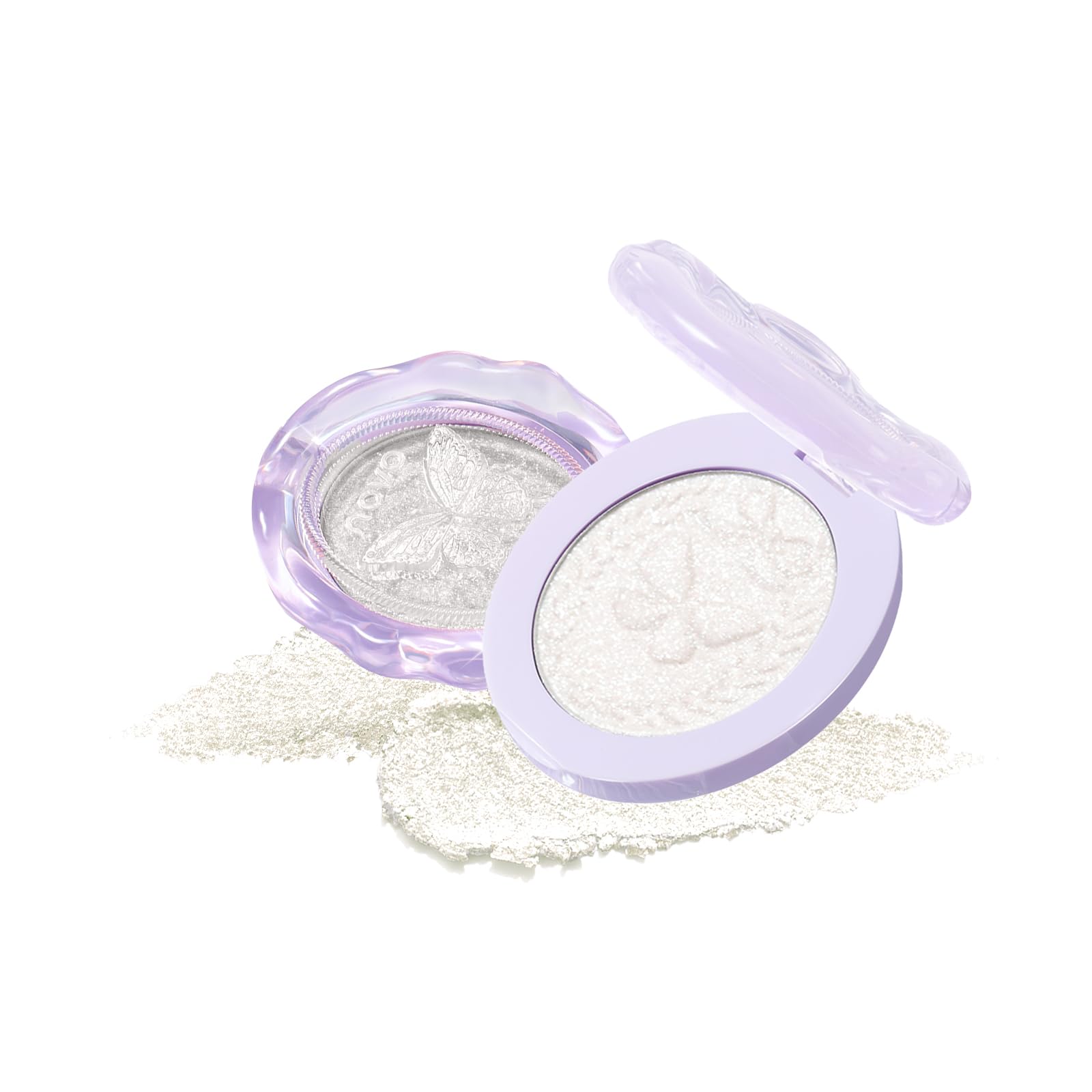 

NovoUnow Highlight Powder - Creates a sculpted, smaller-looking face with pearlescent shimmer and butterfly embossed detail. Natural highlighter for