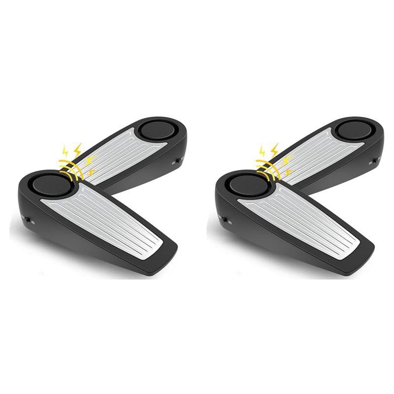 

ABGR-4X Door Stop Alarms 130DB Intruder Alert Siren,Floor Mount Type,Rubber Security Devices Door Wedge For Home чёрный