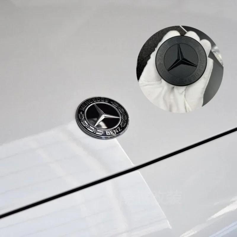 Logo Stella Piatta 57mm per Cofano per Mercedes Benz W204 W124 W201 W202 W212 W220 W205 Emblema Badge adesivi Accessori auto