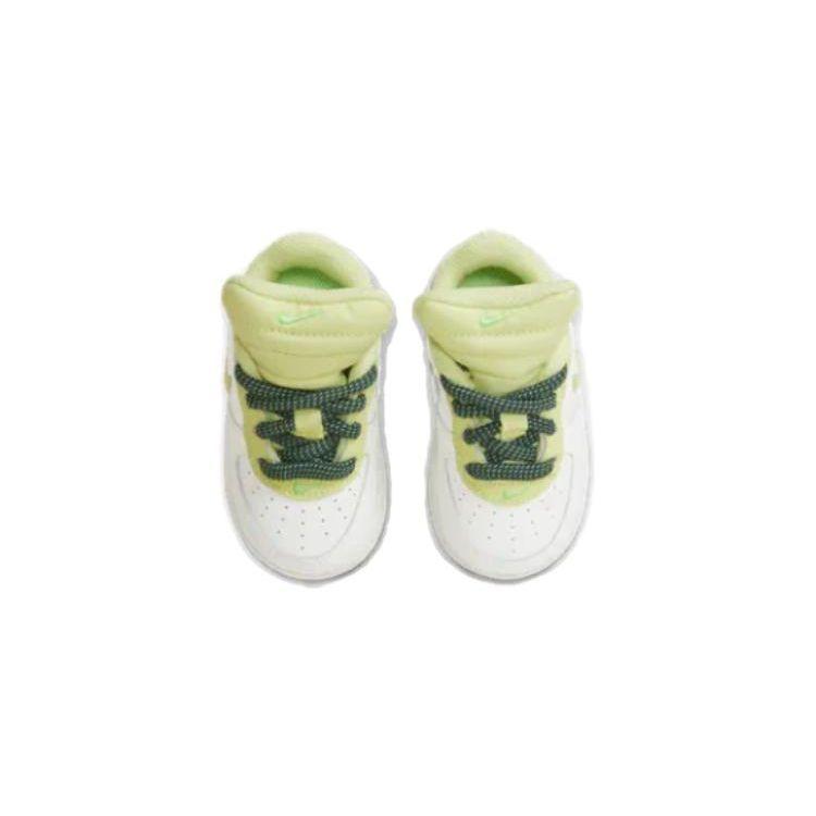 Nike Force 1 Kinder Rutschfeste Strapazierfähige Low-Top Laufschuhe Babysneaker Grün Gelb FB9512-100